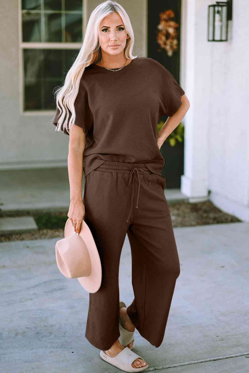 Short Sleeve Top and Pants Set - BEYOND FASHION