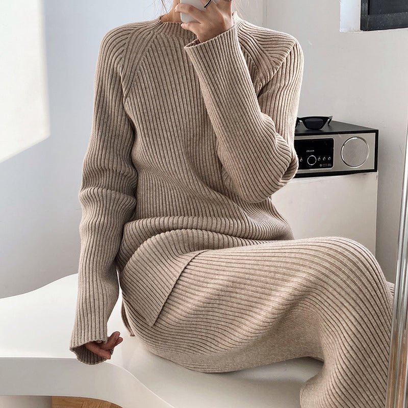 Cozy & Comfortable Ribbed Knit Sweater and Pants Set - BEYOND