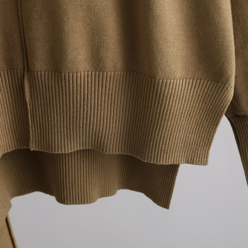 Turtleneck Sweater & High Waist Pants Set