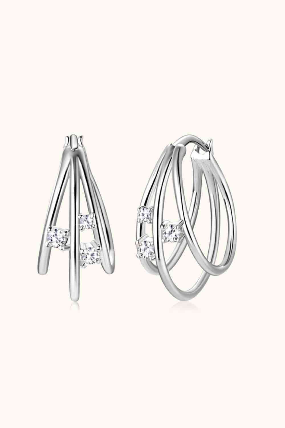 Moissanite 925 Sterling Silver Layered Earrings - BEYOND FASHION