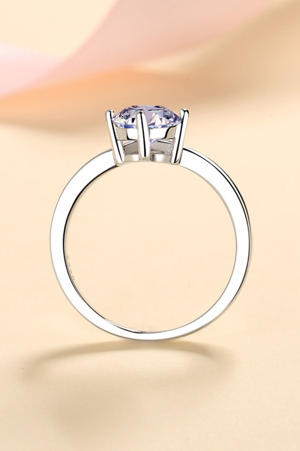 925 Sterling Silver Ring 1 Carat Moissanite