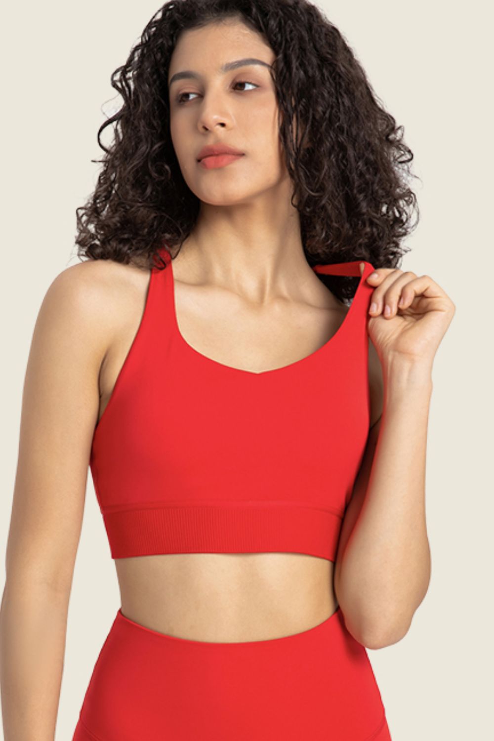 Racerback Halter Neck Sports Bra - BEYOND FASHION