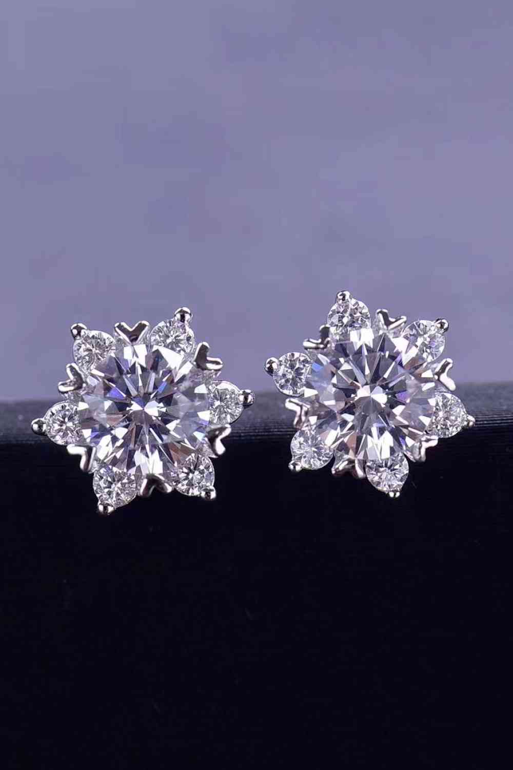 2 Carat Moissanite Floral Stud Earrings - BEYOND