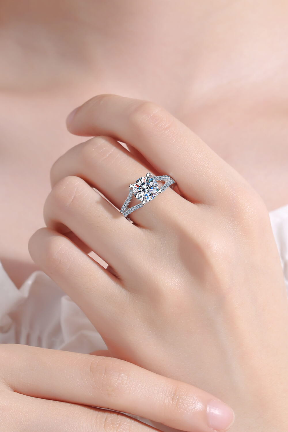 Moissanite Sterling Silver Ring