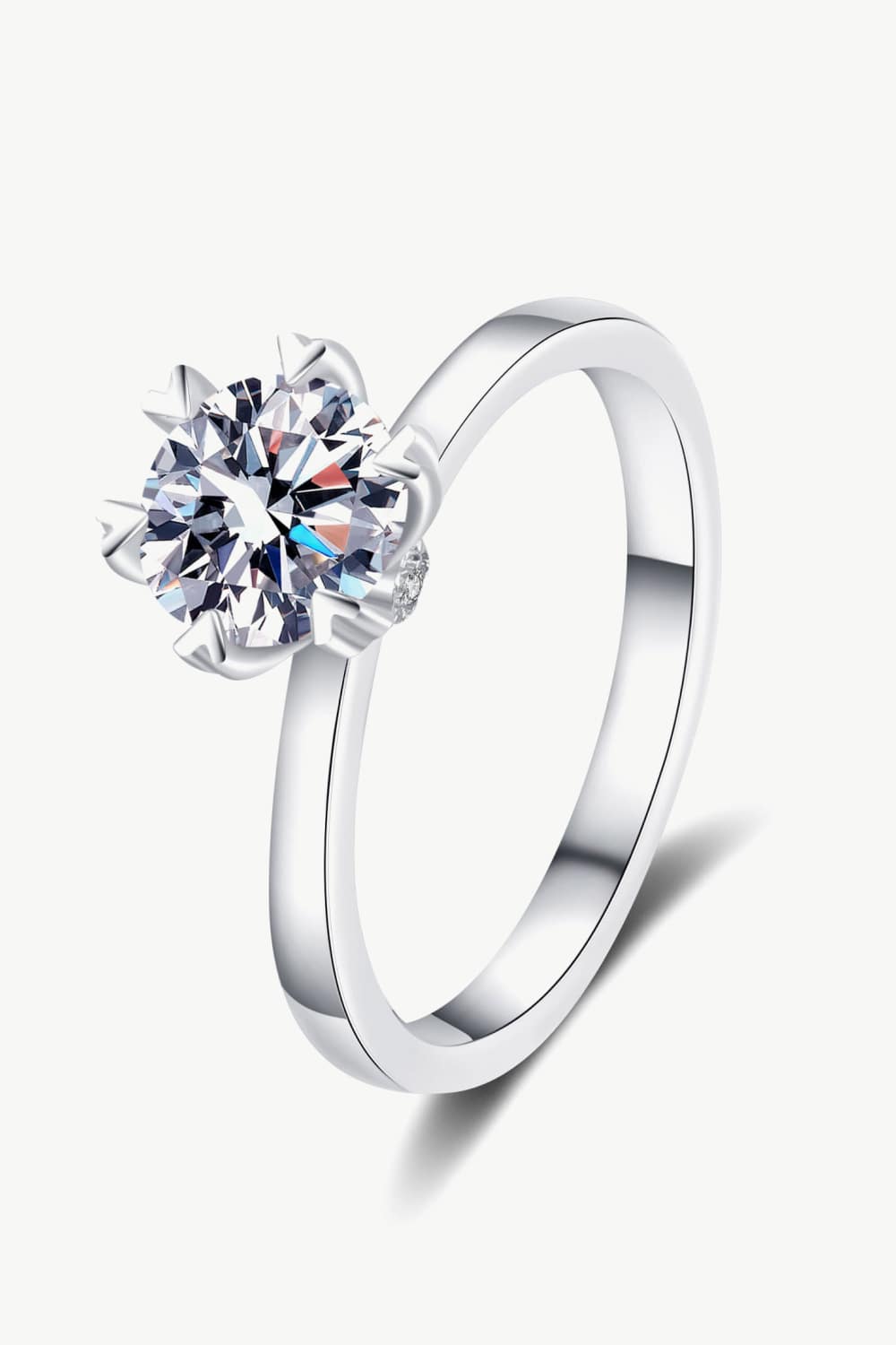 925 Sterling Silver 1 Carat Moissanite Ring