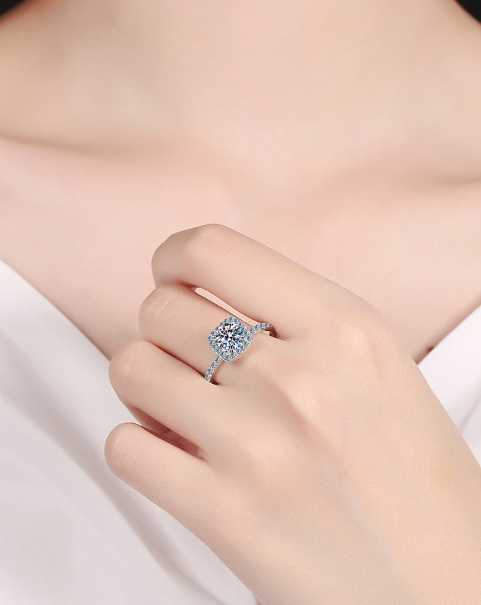 Square Moissanite Ring