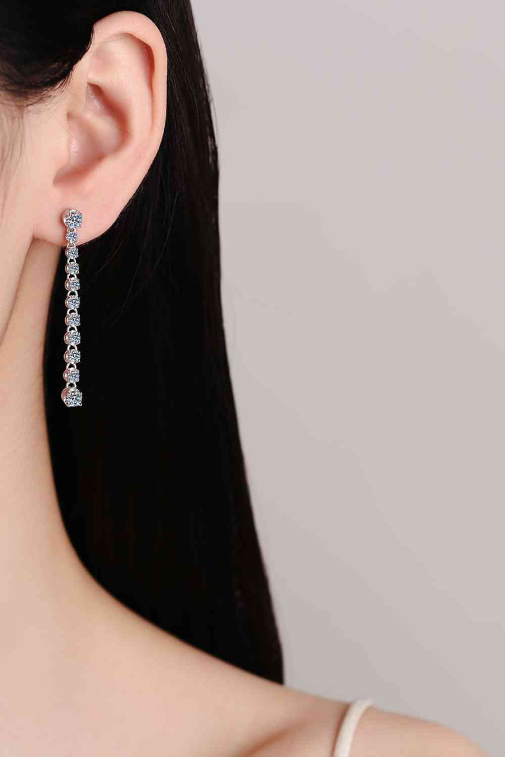 Adored 1.18 Carat Moissanite Long Earrings - BEYOND