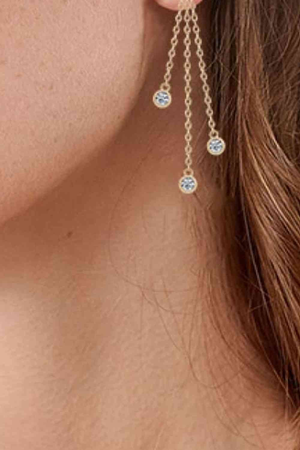 1.2 Carat Moissanite Layered Chain Earrings - BEYOND