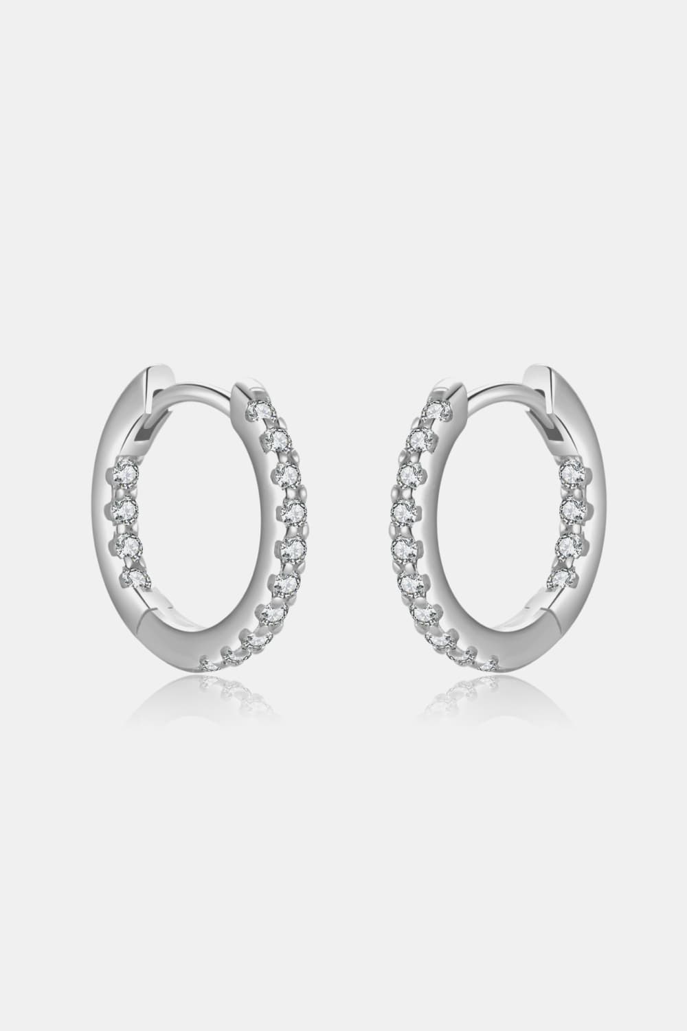 Inlaid Zircon 925 Sterling Silver Huggie Earrings - BEYOND