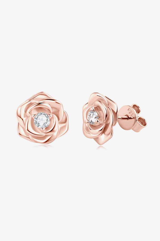 Adored Moissanite Flower 925 Sterling Silver Earrings - BEYOND