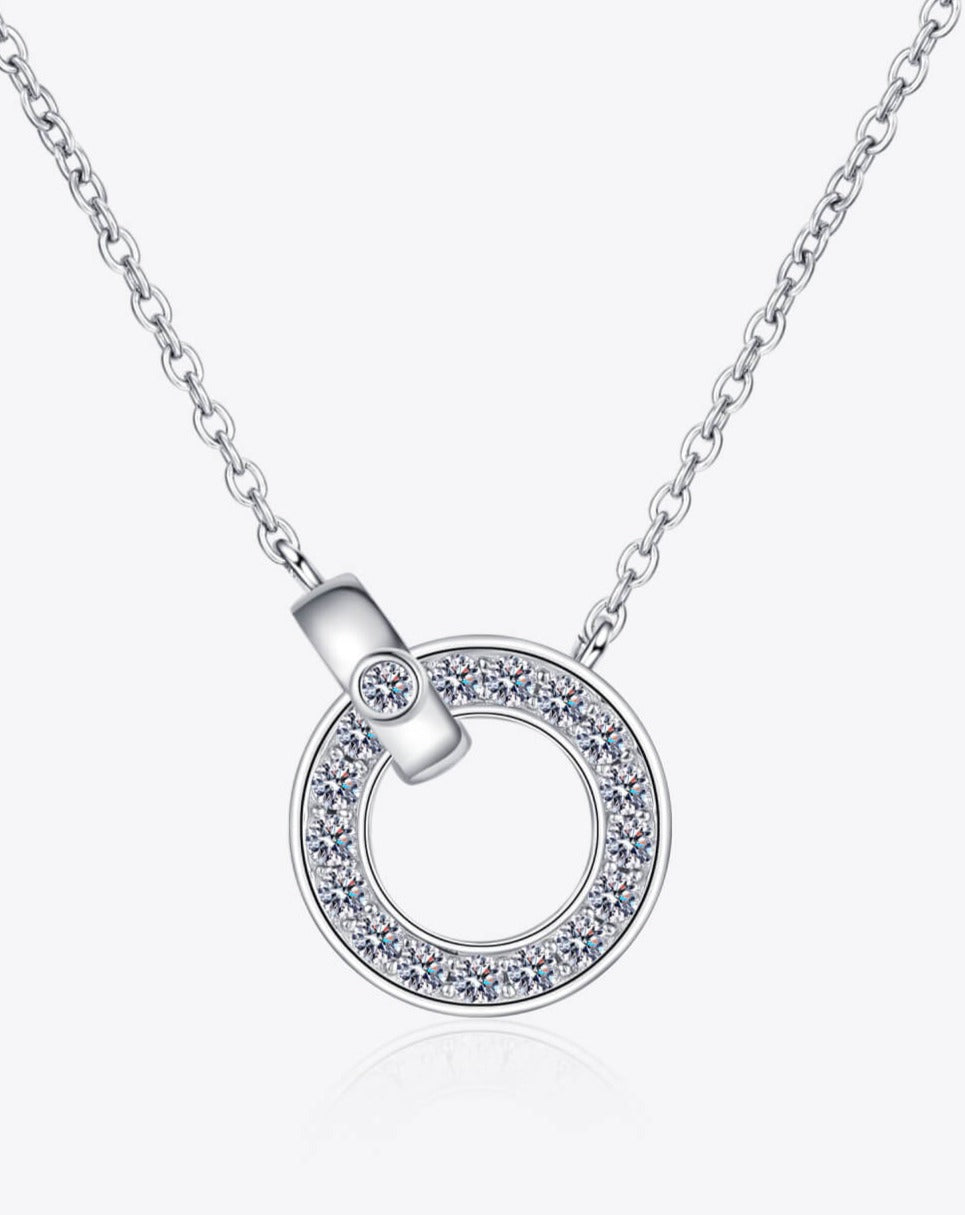 Moissanite Pendant Rhodium-Plated Necklace