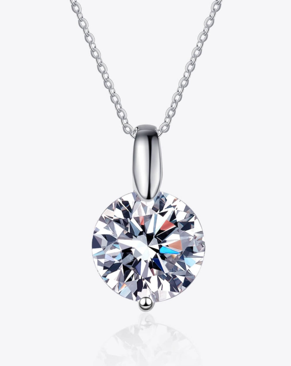 Minimalist 925 Sterling Silver Moissanite Pendant Necklace