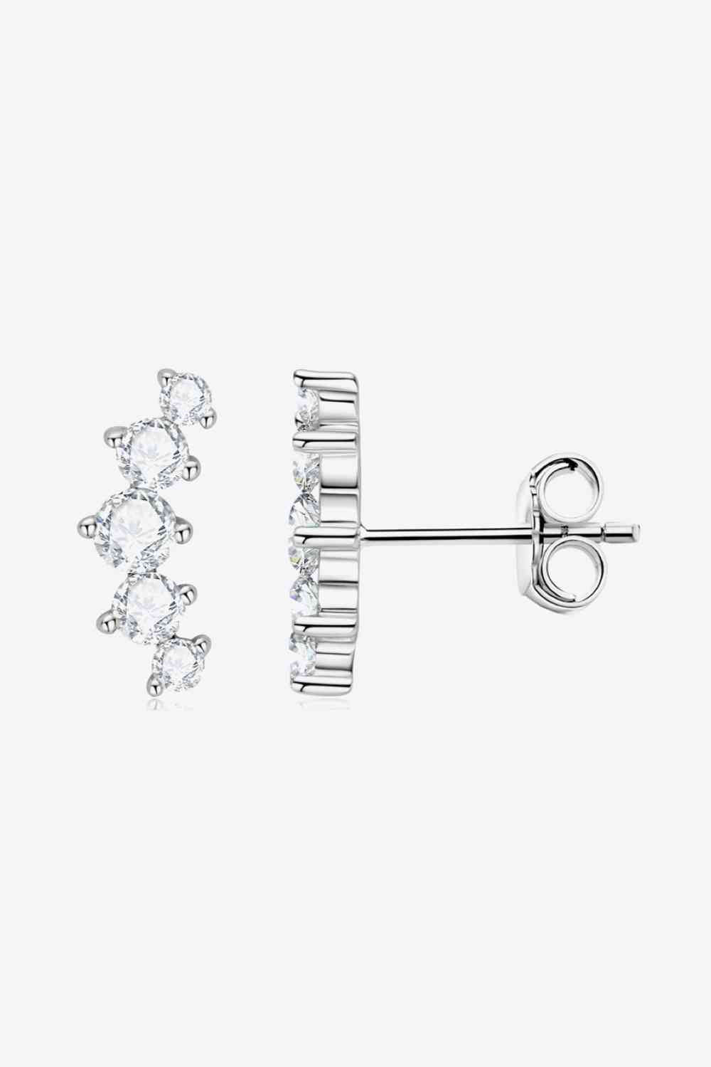 All You Need Moissanite Platinum-Plated Earrings - BEYOND