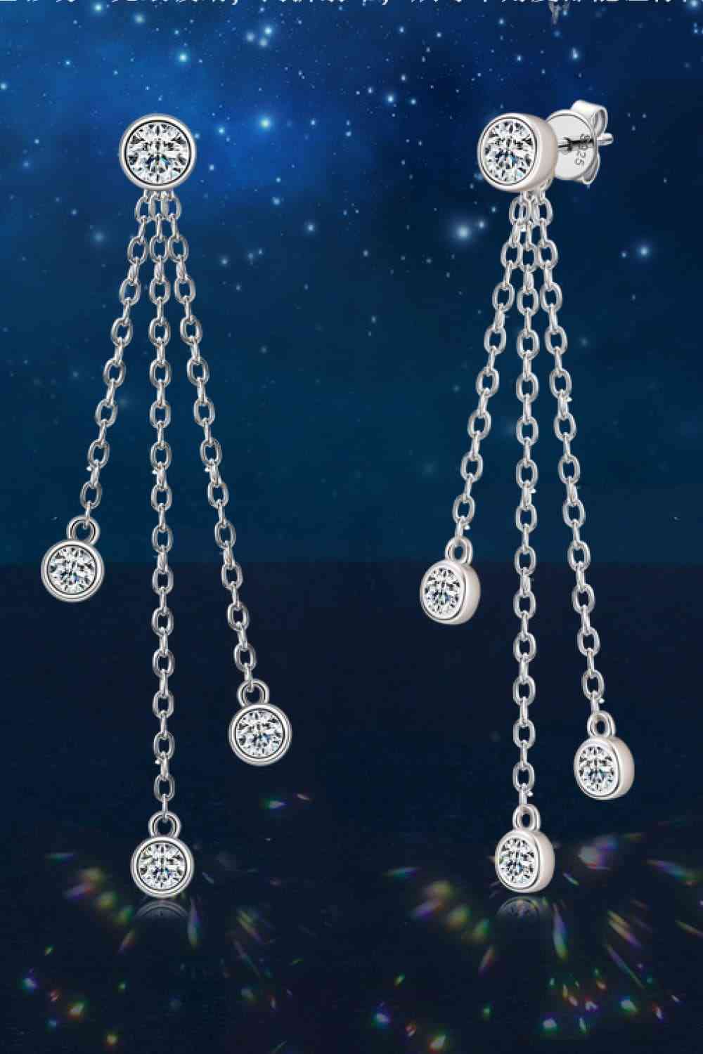 1.2 Carat Moissanite Layered Chain Earrings - BEYOND