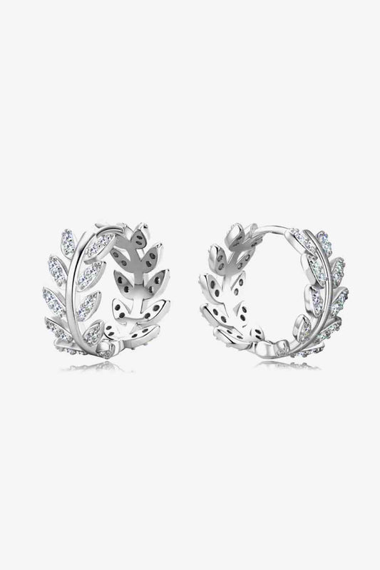 Moissanite Leaf 925 Sterling Silver Earrings