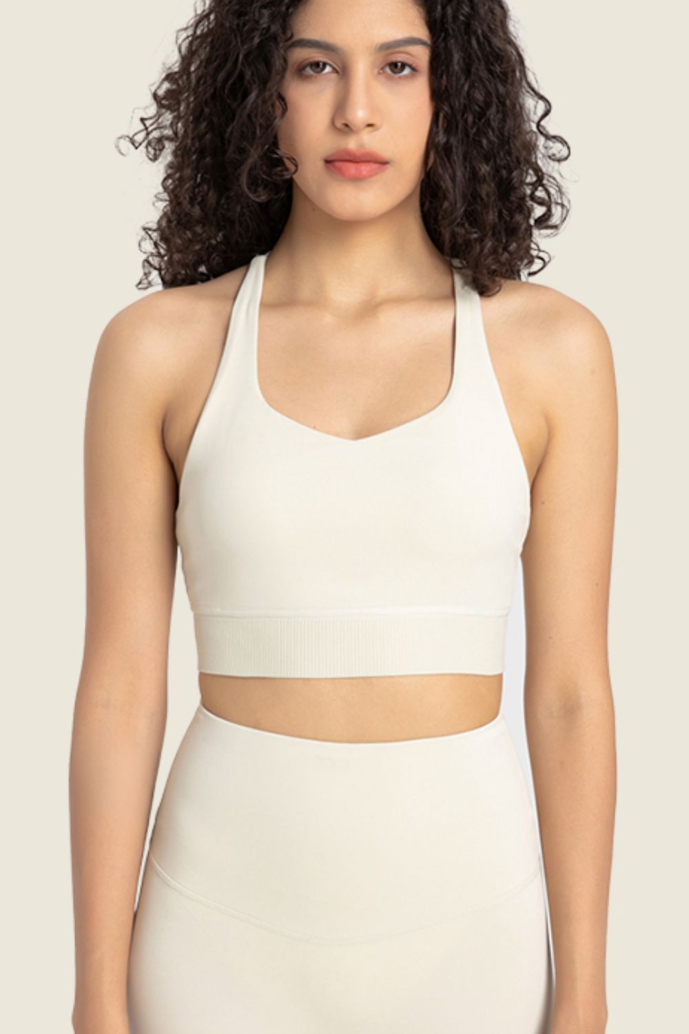 Racerback Halter Neck Sports Bra - BEYOND FASHION