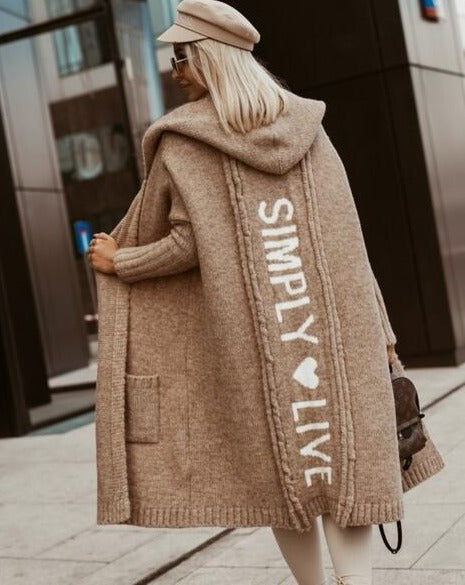 Full Size SIMPLY LIVE Hooded Cardigan - BEYOND