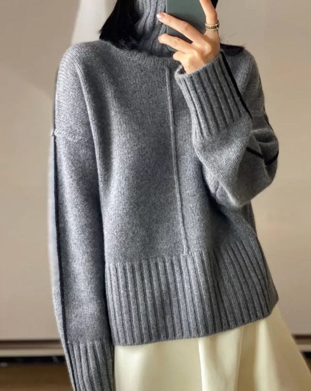 Long Sleeve Turtleneck Cashmere Sweater - BEYOND