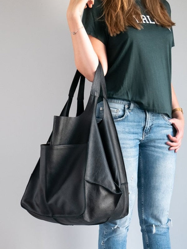 Black Square Vegan Leather Handbags Metal Handle Oragan Bags | Baginning