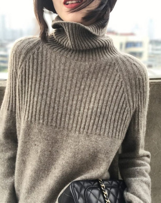 High-Neck Wool Sweater