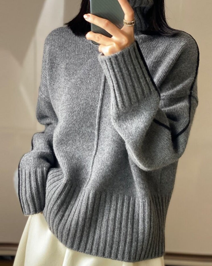 Long Sleeve Turtleneck Cashmere Sweater – BEYOND FASHION