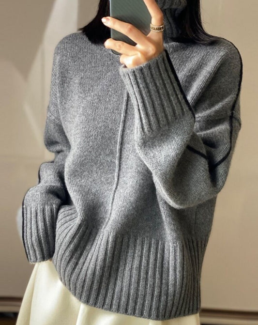 Long Sleeve Turtleneck Cashmere Sweater