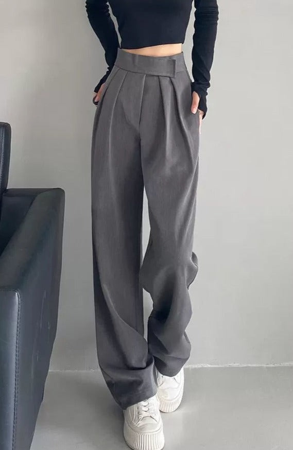 High Waist Wide Elegant Pants - BEYOND