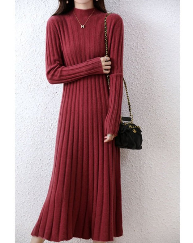 Cozy and Comfortable Wool Midi Dress - BEYOND