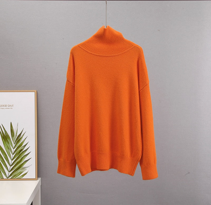 Long Sleeve Turtleneck Knit Sweater - BEYOND