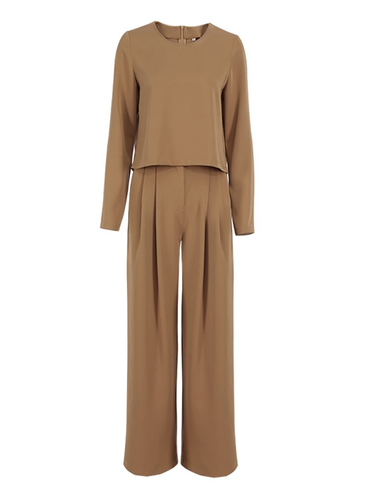 Wide Top And High Waist Wide Pants Suit