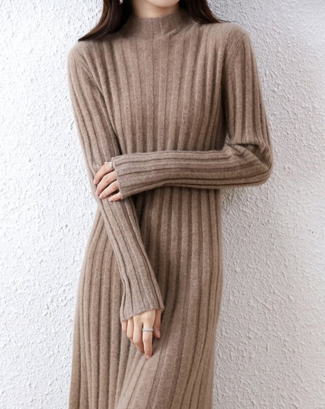 Cozy and Comfortable Wool Midi Dress - BEYOND