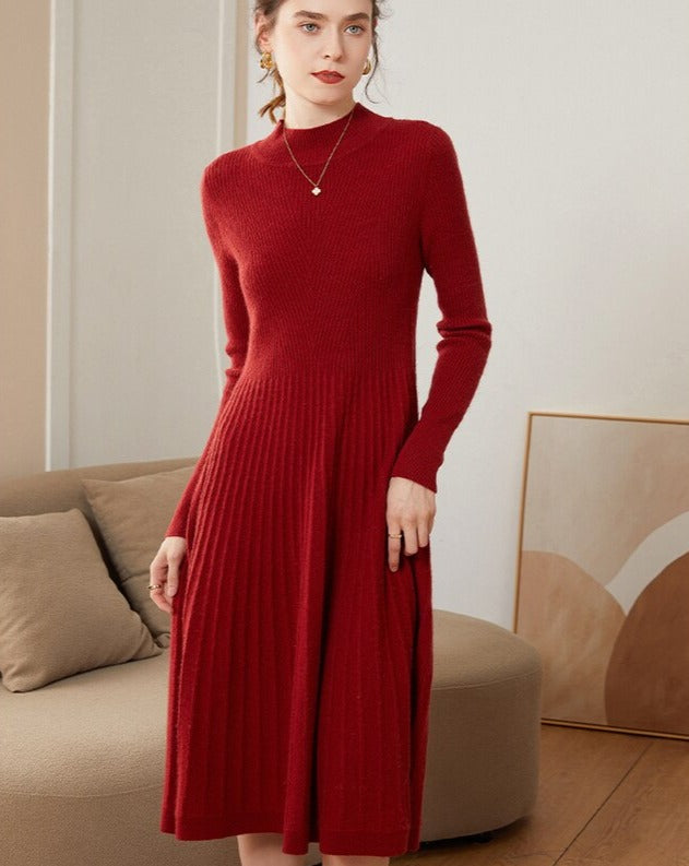 Cashmere, Turtleneck, Midi Dress - BEYOND