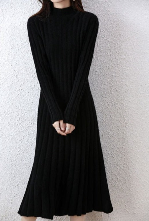 Knit fitted turtleneck dress ALICE - Krista Elsta