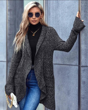 Open Front Flare Sleeve Cardigan