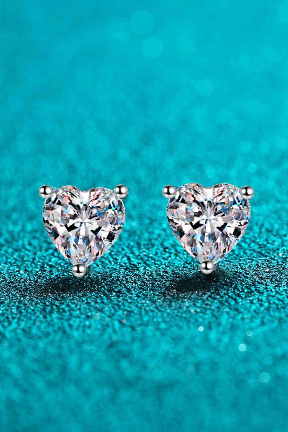 2 Carat Moissanite Heart-Shaped Stud Earrings - BEYOND