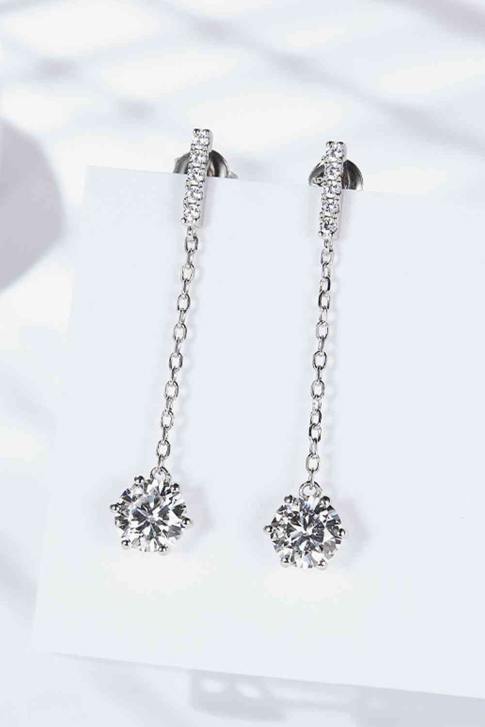 6-Prong Round Moissanite Drop Earrings - BEYOND