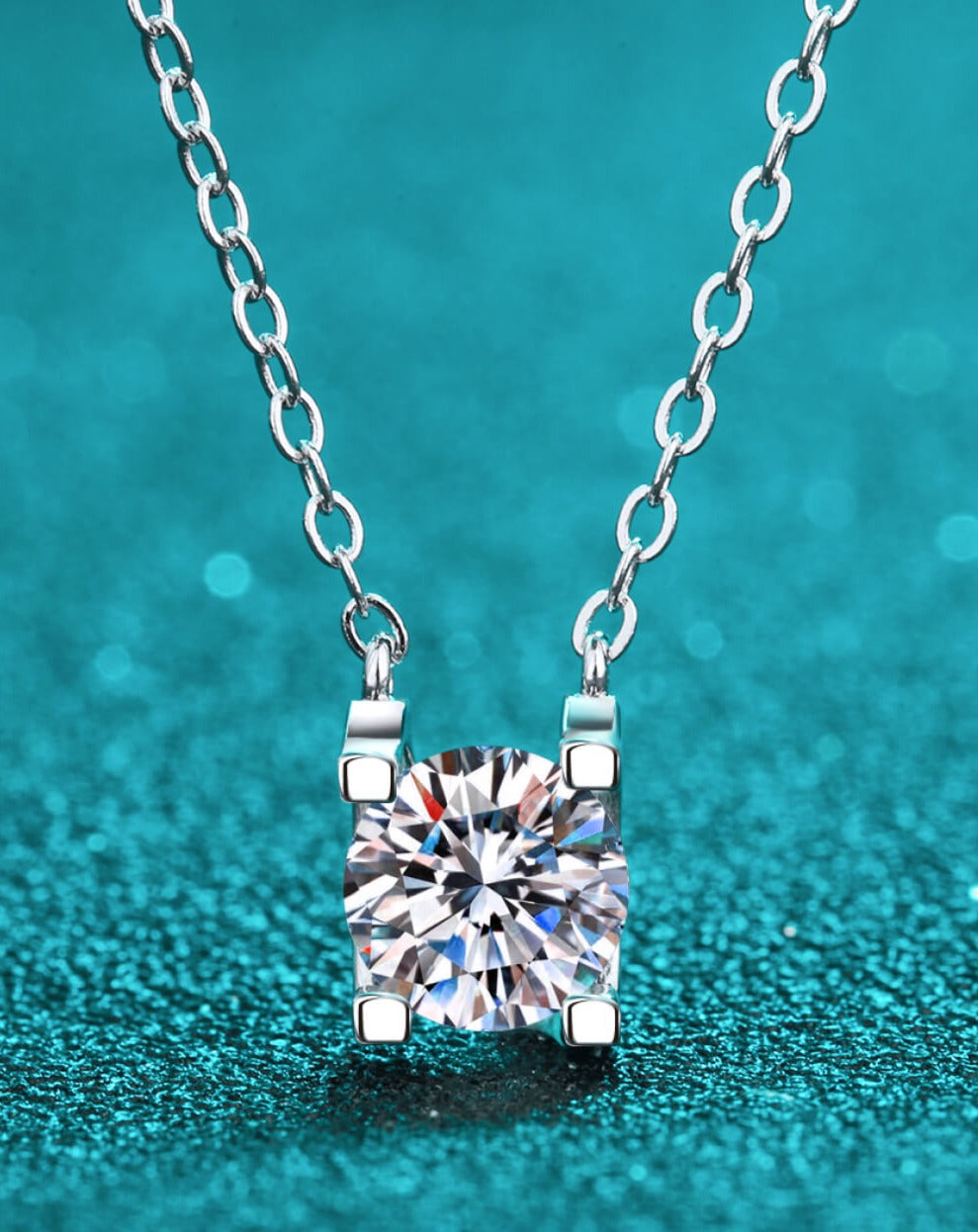 One Carat Moissanite Chain Necklace