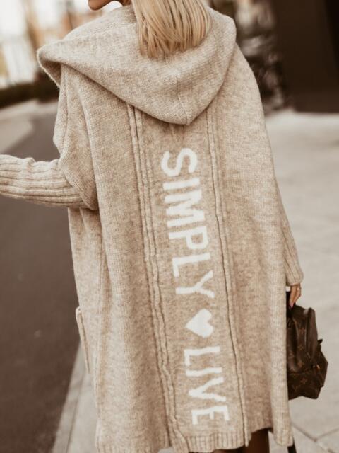 Full Size SIMPLY LIVE Hooded Cardigan - BEYOND