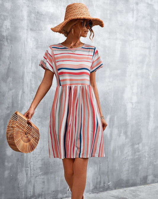 Striped Round Neck Dress