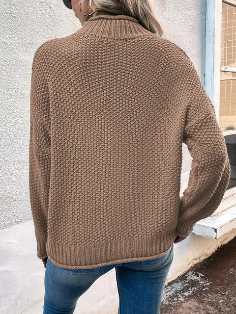 Roll Hem Drop Shoulder Sweater