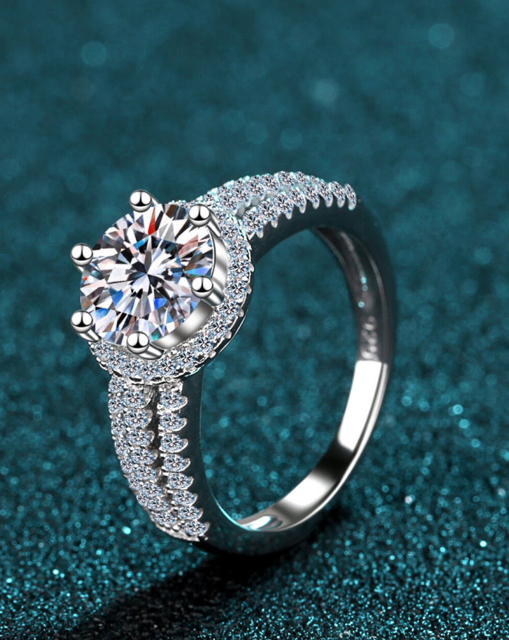 Sterling Silver Moissanite Ring