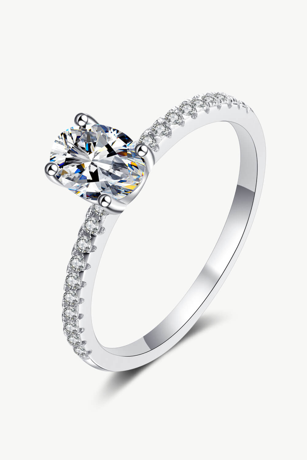 925 Sterling Silver 1 Carat Moissanite Ring