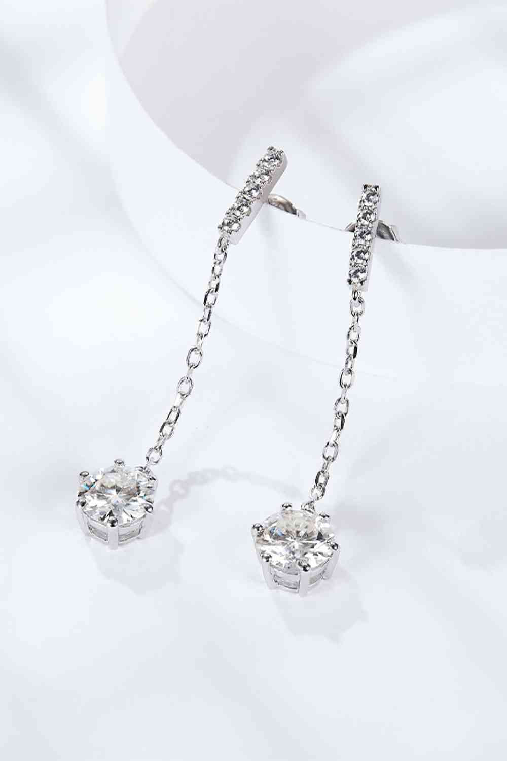 6-Prong Round Moissanite Drop Earrings - BEYOND