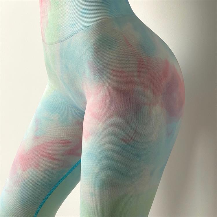 Tie Dye Seamless Crop Top & High Waist Leggings